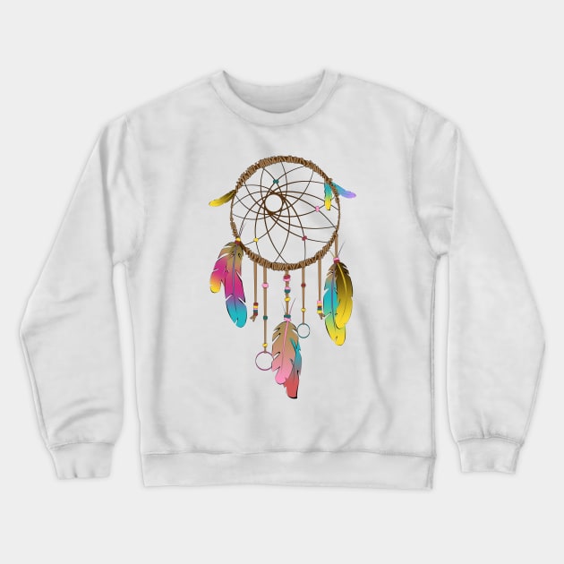 Dreamcatcher Rainbow Crewneck Sweatshirt by v.caia